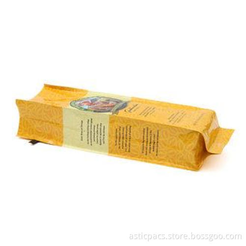Side Gusset Pouch With Tin Tie Attached And Degassing Valve